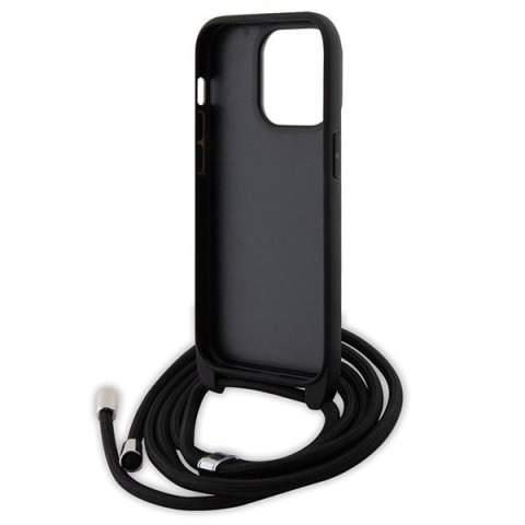 Karl Lagerfeld nakładka do iPhone 14 Pro 6,1" KLHCP14LSAKCPSK czarna HC Saffiano KC Metal Pin Crossbody