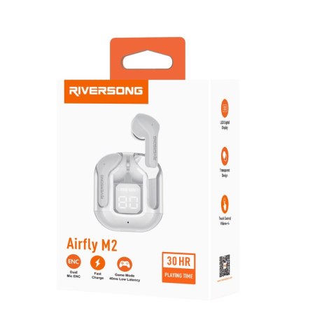 Riversong słuchawki Bluetooth AirFly M2 TWS białe EA233 Riversong słuchawki Bluetooth AirFly M2 TWS białe EA233