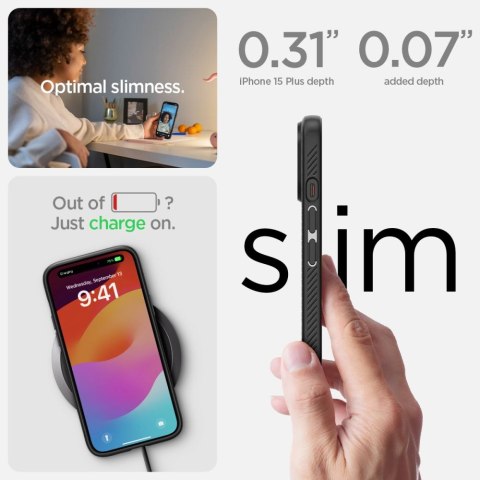 Spigen nakładka Liquid Air do iPhone 15 Plus 6,7" matowa czarna