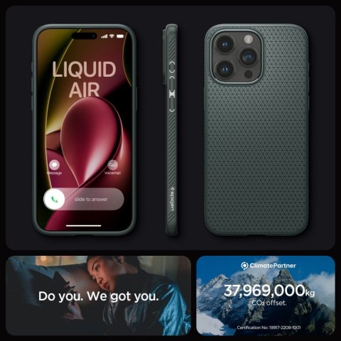 Spigen nakładka Liquid Air do iPhone 15 Pro Max 6,7" zielona Spigen nakładka Liquid Air do iPhone 15 Pro Max 6,7" zielona