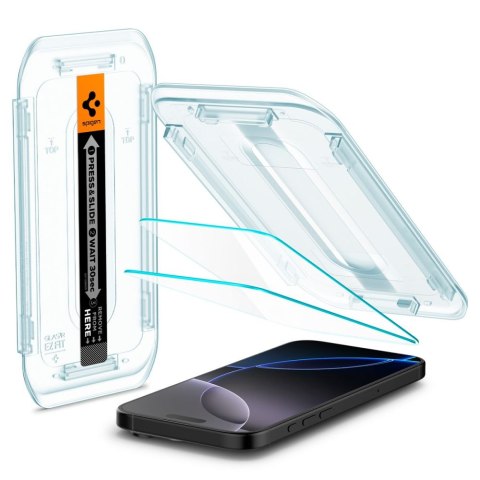 SZKŁO HARTOWANE SPIGEN GLAS.TR "EZ FIT" 2-PACK IPHONE 16 PRO MAX / 17 PRO MAX CLEAR