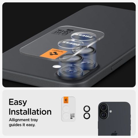 OSŁONA APARATU SPIGEN OPTIK PRO GLAS.TR "EZ FIT" CAMERA PROTECTOR 2-PACK IPHONE 16 / 16 PLUS / 17 BLACK