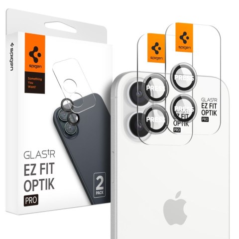 OSŁONA APARATU SPIGEN OPTIK PRO GLAS.TR "EZ FIT" CAMERA PROTECTOR 2-PACK IPHONE 16 / 16 PLUS / 17 CRYSTAL CLEAR