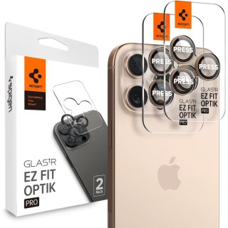 OSŁONA APARATU SPIGEN OPTIK PRO GLAS.TR "EZ FIT" CAMERA PROTECTOR 2-PACK IPHONE 16 PRO / MAX / 17 PRO / MAX DESERT TITANIUM