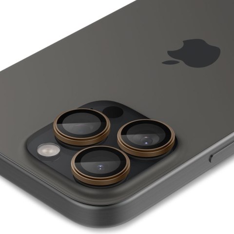 OSŁONA APARATU SPIGEN OPTIK PRO GLAS.TR "EZ FIT" CAMERA PROTECTOR 2-PACK IPHONE 16 PRO / MAX / 17 PRO / MAX DESERT TITANIUM
