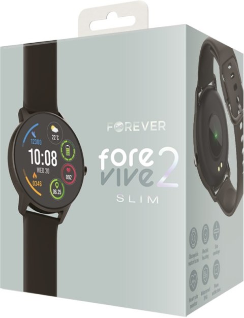 Forever Smartwatch ForeVive 2 Slim SB-325 czarny Forever Smartwatch ForeVive 2 Slim SB-325 czarny