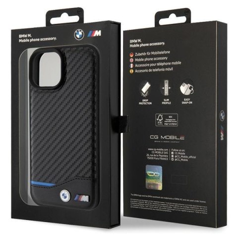 BMW nakładka do iPhone 15 6,1" BMHCP15S22NBCK czarna HC PU Carbon BMW nakładka do iPhone 15 6,1" BMHCP15S22NBCK czarna HC PU Carbon