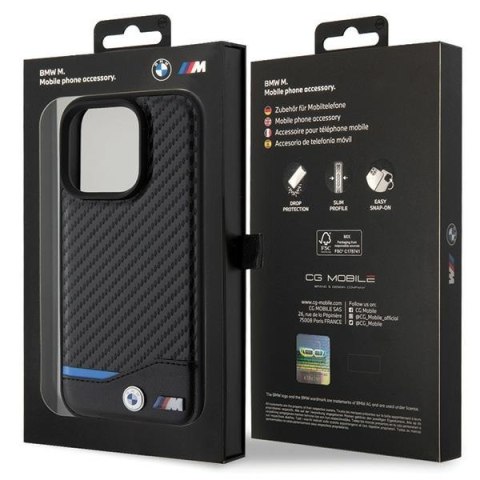 BMW nakładka do iPhone 15 Pro 6,1" BMHCP15L22NBCK czarna HC PU Carbon