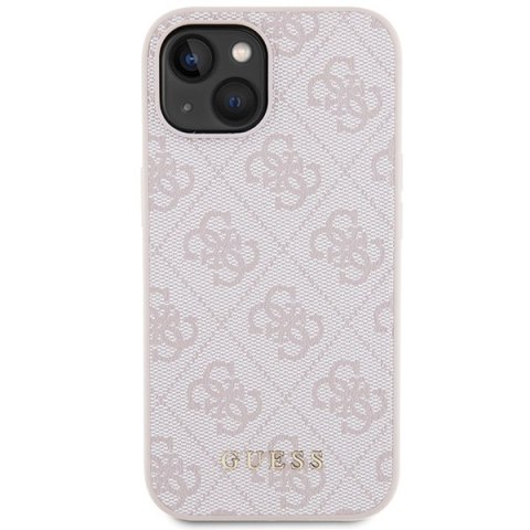 Guess nakładka do iPhone 15 6,1" GUHCP15SG4GFPI różowa HC PU 4G Metal Logo Guess nakładka do iPhone 15 6,1" GUHCP15SG4GFPI różowa HC PU 4G Metal Logo