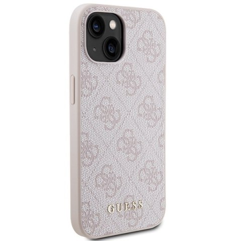 Guess nakładka do iPhone 15 6,1" GUHCP15SG4GFPI różowa HC PU 4G Metal Logo Guess nakładka do iPhone 15 6,1" GUHCP15SG4GFPI różowa HC PU 4G Metal Logo