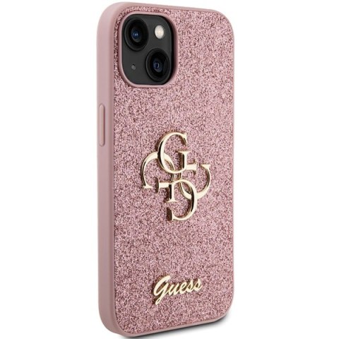 Guess nakładka do iPhone 15 6,1" GUHCP15SHG4SGP różowa HC Fixed Glitter Big 4G