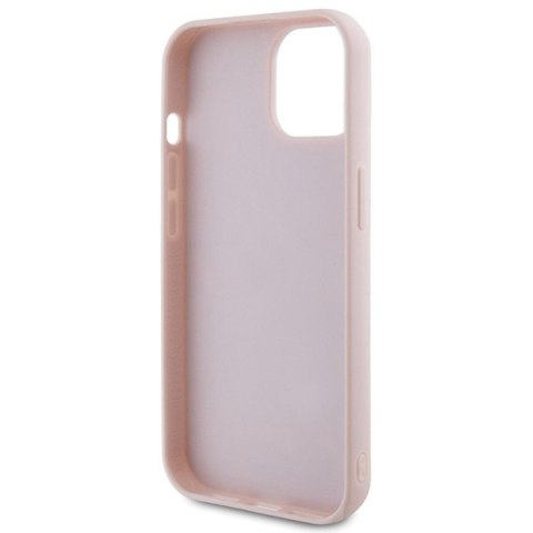 Guess nakładka do iPhone 15 6,1" GUHCP15SPSQSQSP różowa HC PU Quilted Metal Logo
