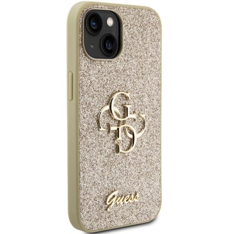 Guess nakładka do iPhone 15 Plus 6,7" GUHCP15MHG4SGD złota HC Fixed Glitter Big 4G