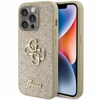 Guess nakładka do iPhone 15 Pro 6,1" GUHCP15LHG4SGD złota HC Fixed Glitter Big 4G