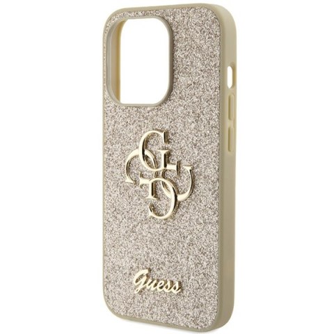 Guess nakładka do iPhone 15 Pro 6,1" GUHCP15LHG4SGD złota HC Fixed Glitter Big 4G