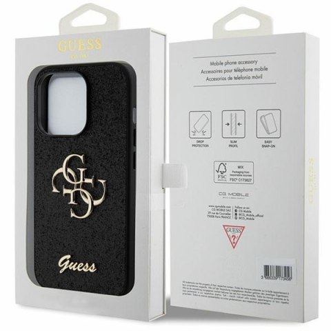 Guess nakładka do iPhone 15 Pro 6,1" GUHCP15LHG4SGK czarna HC Fixed Glitter Big 4G
