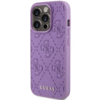 Guess nakładka do iPhone 15 Pro 6,1" GUHCP15LP4EPMU jasnofioletowa HC PU Quilted 4G Classic