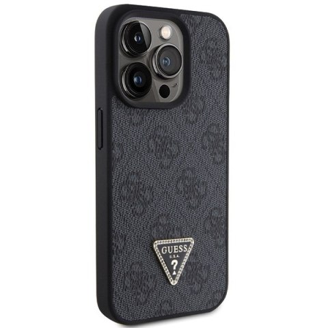 Guess nakładka do iPhone 15 Pro 6,1" GUHCP15LP4TDPK czarna HC PU Leather 4G Triangle Strass Guess nakładka do iPhone 15 Pro 6,1" GUHCP15LP4TDPK czarna HC PU Leather 4G Triangle Strass
