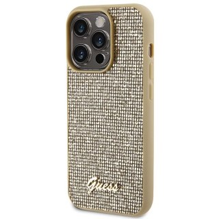 Guess nakładka do iPhone 15 Pro 6,1" GUHCP15LPMSDGSD złota HC PU Disco Script Metal