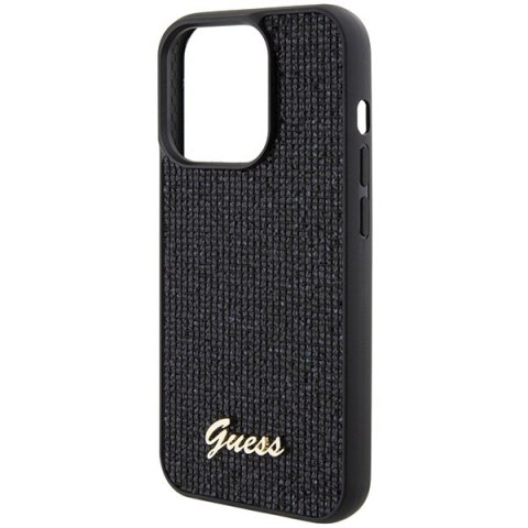 Guess nakładka do iPhone 15 Pro 6,1" GUHCP15LPMSDGSK czarna HC PU Disco Script Metal
