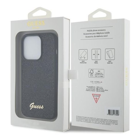 Guess nakładka do iPhone 15 Pro 6,1" GUHCP15LPSFDGSK czarna HC Sequin Script Metal