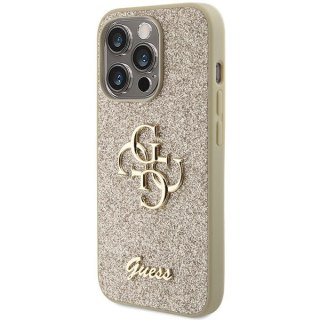 Guess nakładka do iPhone 15 Pro Max 6,7" GUHCP15XHG4SGD złota HC Fixed Glitter Big 4G