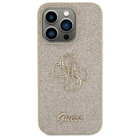 Guess nakładka do iPhone 15 Pro Max 6,7" GUHCP15XHG4SGD złota HC Fixed Glitter Big 4G