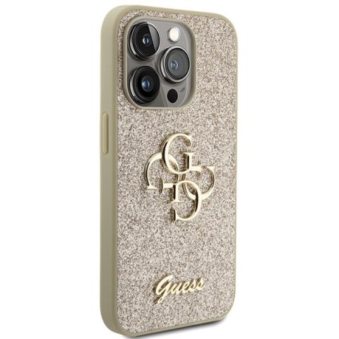 Guess nakładka do iPhone 15 Pro Max 6,7" GUHCP15XHG4SGD złota HC Fixed Glitter Big 4G