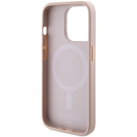 Guess nakładka do iPhone 15 Pro Max 6,7" GUHMP15XPSAHMCP różowa PU Saffiano Magsafe