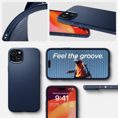 Spigen nakładka Liquid Air do iPhone 15 6,1" granatowa Spigen nakładka Liquid Air do iPhone 15 6,1" granatowa