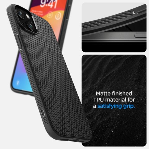 Spigen nakładka Liquid Air do iPhone 15 6,1" matowa czarna Spigen nakładka Liquid Air do iPhone 15 6,1" matowa czarna