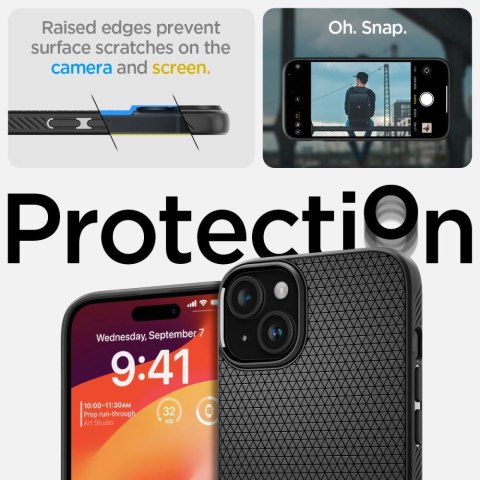 Spigen nakładka Liquid Air do iPhone 15 6,1" matowa czarna Spigen nakładka Liquid Air do iPhone 15 6,1" matowa czarna