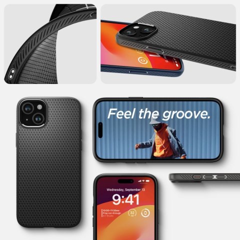 Spigen nakładka Liquid Air do iPhone 15 6,1" matowa czarna Spigen nakładka Liquid Air do iPhone 15 6,1" matowa czarna