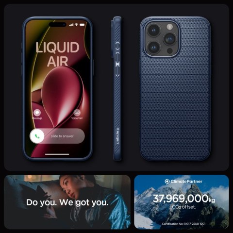 Spigen nakładka Liquid Air do iPhone 15 Pro 6,1" granatowa Spigen nakładka Liquid Air do iPhone 15 Pro 6,1" granatowa