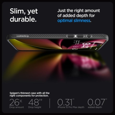 Spigen nakładka Liquid Air do iPhone 15 Pro Max 6,7" matowa czarna