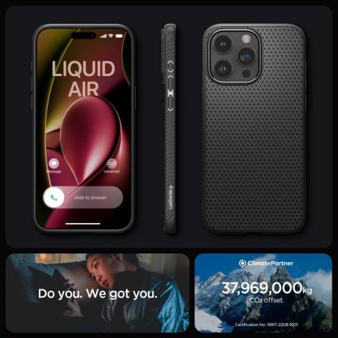 Spigen nakładka Liquid Air do iPhone 15 Pro Max 6,7" matowa czarna