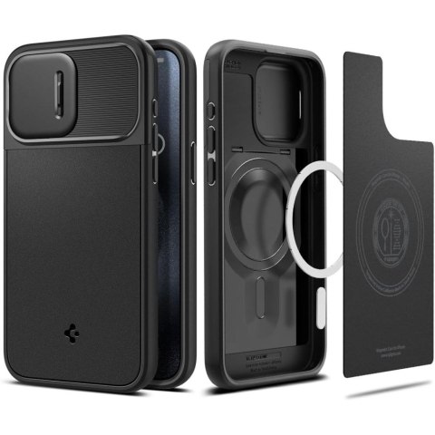 Spigen nakładka Optik Armor Mag Magsafe do iPhone 15 Pro Max 6,7" czarna Spigen nakładka Optik Armor Mag Magsafe do iPhone 15 Pro Max 6,7" czarna