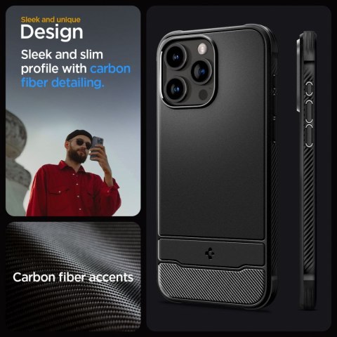 Spigen nakładka Rugged Armor Mag Magsafe do iPhone 15 Pro 6,1" matowa czarna