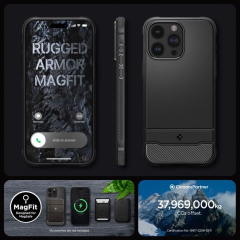 Spigen nakładka Rugged Armor Mag Magsafe do iPhone 15 Pro 6,1" matowa czarna