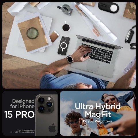 Spigen nakładka Ultra Hybrid Magsafe do iPhone 15 Pro 6,1" biała Spigen nakładka Ultra Hybrid Magsafe do iPhone 15 Pro 6,1" biała