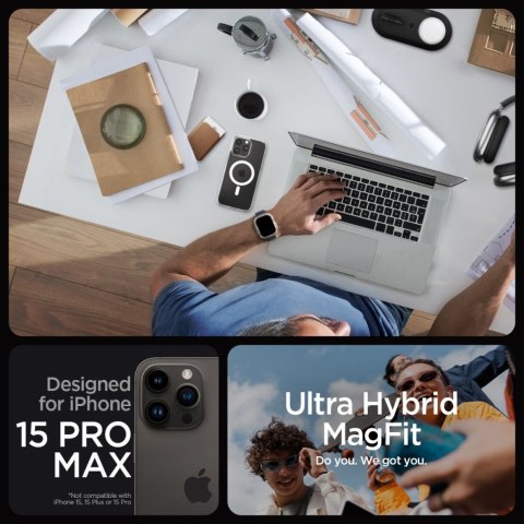 Spigen nakładka Ultra Hybrid Magsafe do iPhone 15 Pro Max 6,7" biała