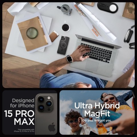 Spigen nakładka Ultra Hybrid Magsafe do iPhone 15 Pro Max 6,7" carbon fiber