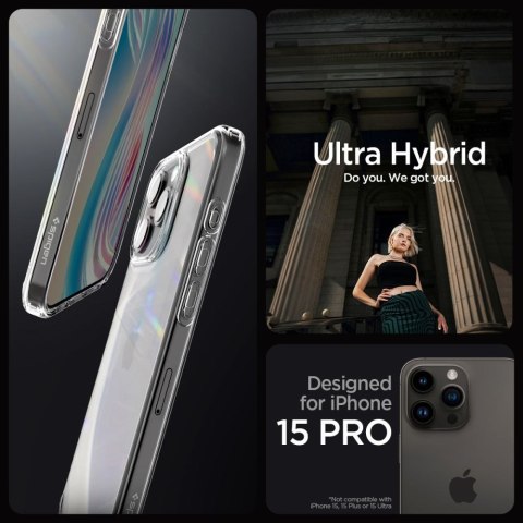 Spigen nakładka Ultra Hybrid do iPhone 15 Pro 6,1" crystal clear Spigen nakładka Ultra Hybrid do iPhone 15 Pro 6,1" crystal clear
