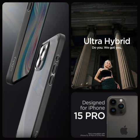Spigen nakładka Ultra Hybrid do iPhone 15 Pro 6,1" frost czarna Spigen nakładka Ultra Hybrid do iPhone 15 Pro 6,1" frost czarna