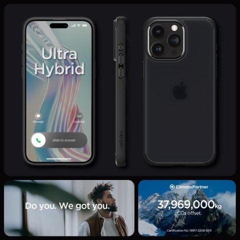 Spigen nakładka Ultra Hybrid do iPhone 15 Pro 6,1" frost czarna Spigen nakładka Ultra Hybrid do iPhone 15 Pro 6,1" frost czarna