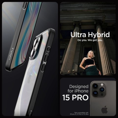 Spigen nakładka Ultra Hybrid do iPhone 15 Pro 6,1" matowa czarna Spigen nakładka Ultra Hybrid do iPhone 15 Pro 6,1" matowa czarna
