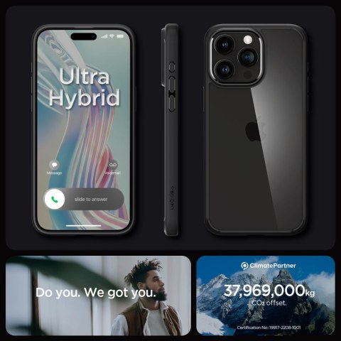 Spigen nakładka Ultra Hybrid do iPhone 15 Pro 6,1" matowa czarna Spigen nakładka Ultra Hybrid do iPhone 15 Pro 6,1" matowa czarna