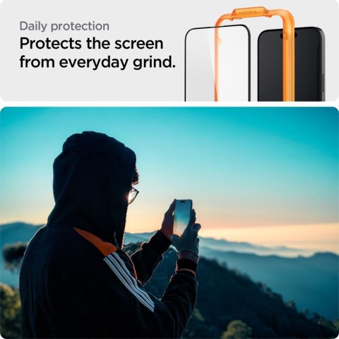 Spigen szkło hartowane ALM GLASS FC 2-PACK do iPhone 15 Pro Max 6,7" czarna Spigen szkło hartowane ALM GLASS FC 2-PACK do iPhone 15 Pro Max 6,7" czarna