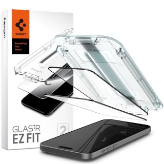 Spigen szkło hartowane GLAS.TR "EZ FIT" FC 2-PACK do iPhone 15 6,1" czarna