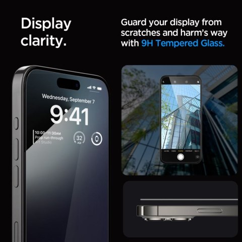 Spigen szkło hartowane GLAS.TR "EZ FIT" FC 2-PACK do iPhone 15 Pro Max 6,7" czarna Spigen szkło hartowane GLAS.TR "EZ FIT" FC 2-PACK do iPhone 15 Pro Max 6,7" czarna